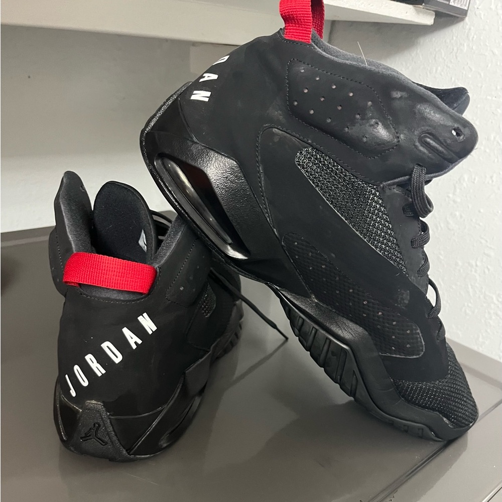 Jordan men’s Black Sneakers with Red Accents size 13